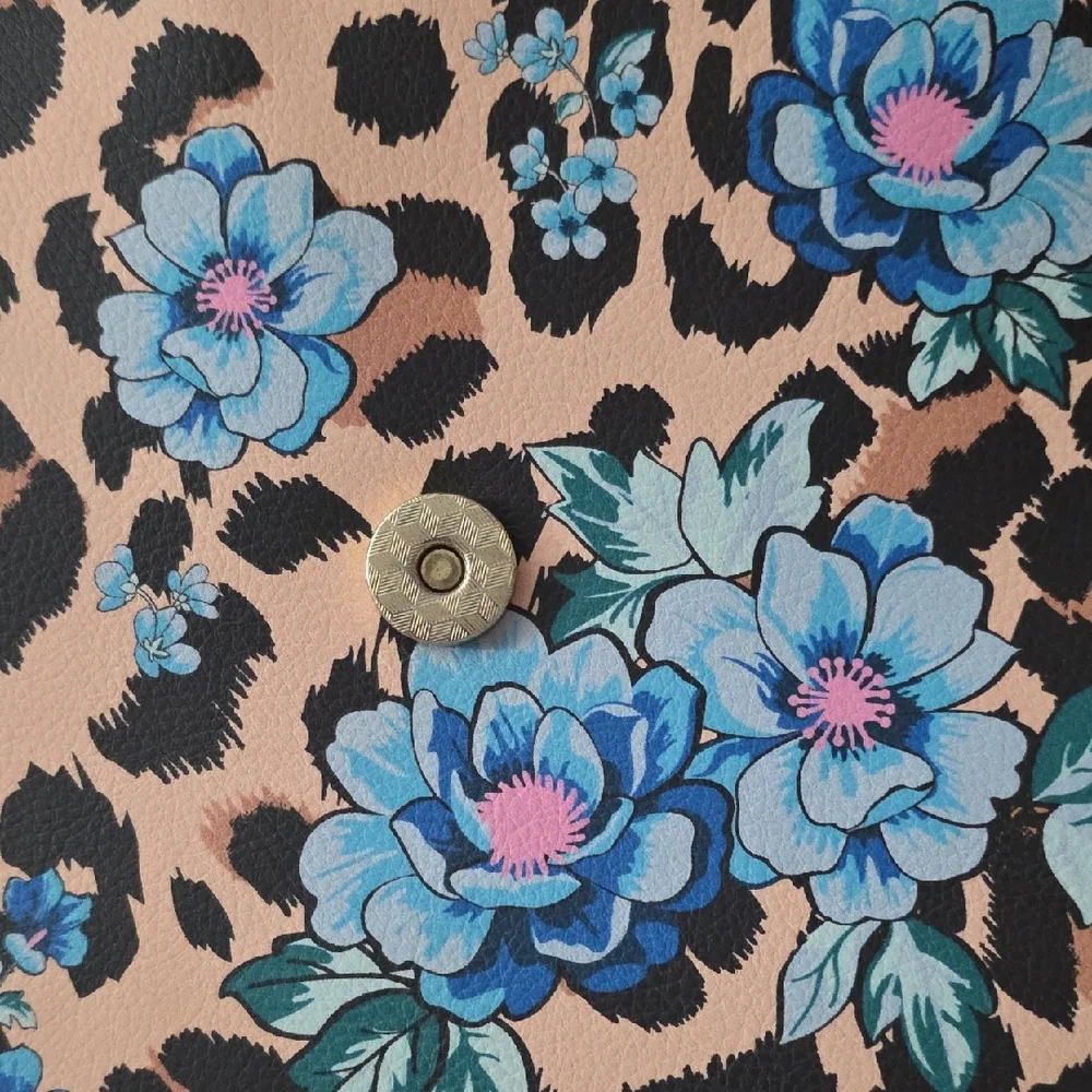 Betsey Johnson Floral Leopard Backpack - Blue and Tan GUC - Picture 4 of 16